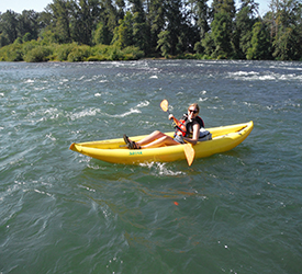 Inflatable Kayak on the river